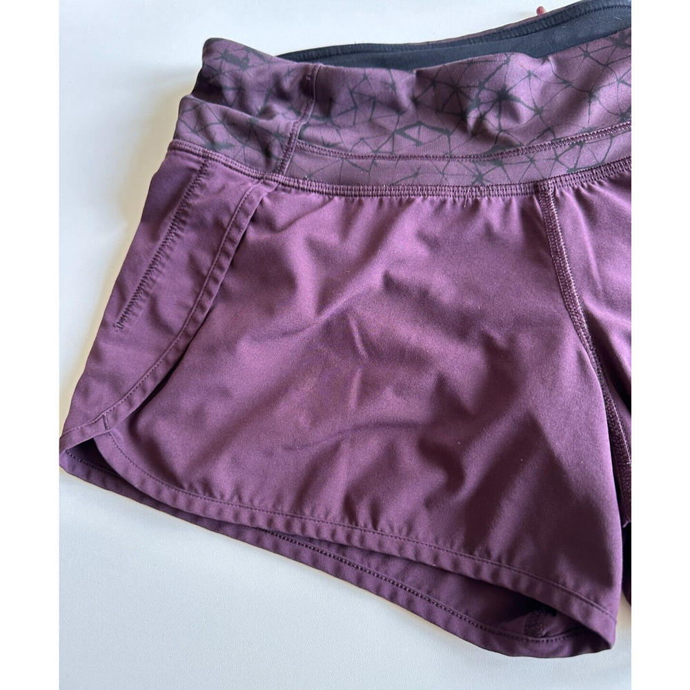 Lululemon Run Times Short 4 Way Stretch 4" Star Crushed Black Cherry Size 4 - Picture 7 of 16